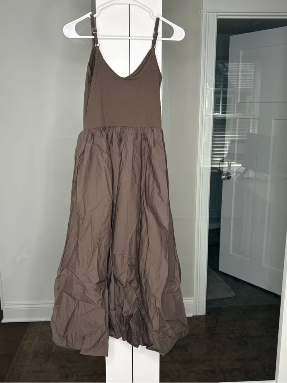 NWT J. Crew Basque-waist Mixy Dress Smoky Wood Brown